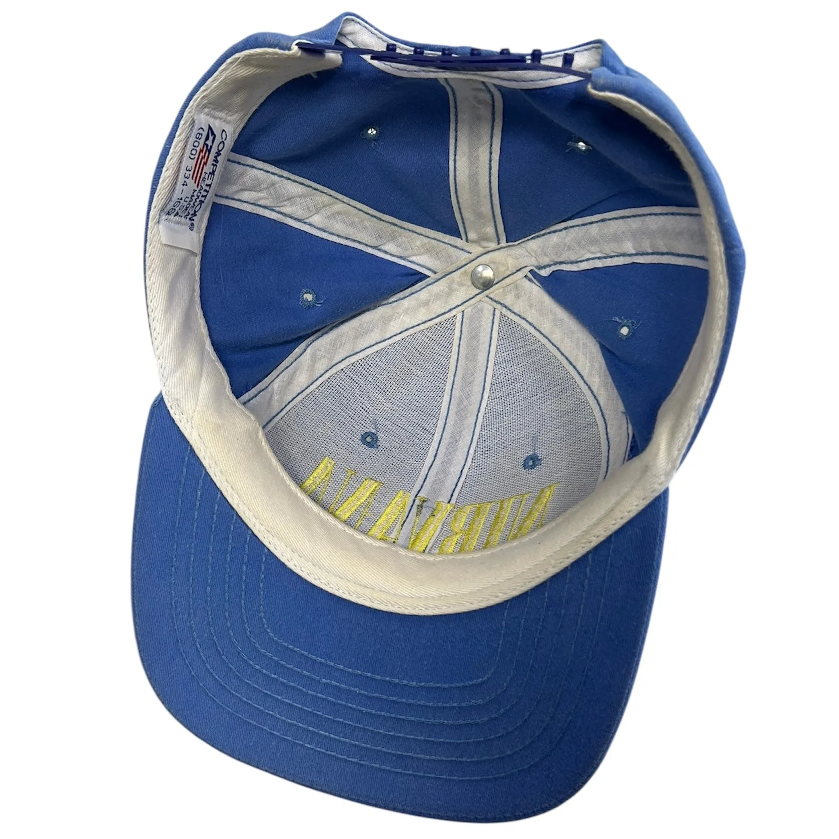Vintage 90s Nirvana Nevermind Promo Blue Snapback Hat