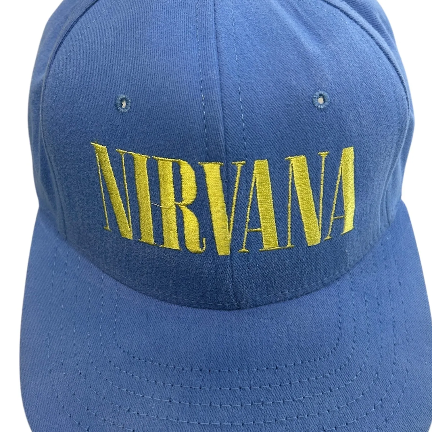 Vintage 90s Nirvana Nevermind Promo Blue Snapback Hat