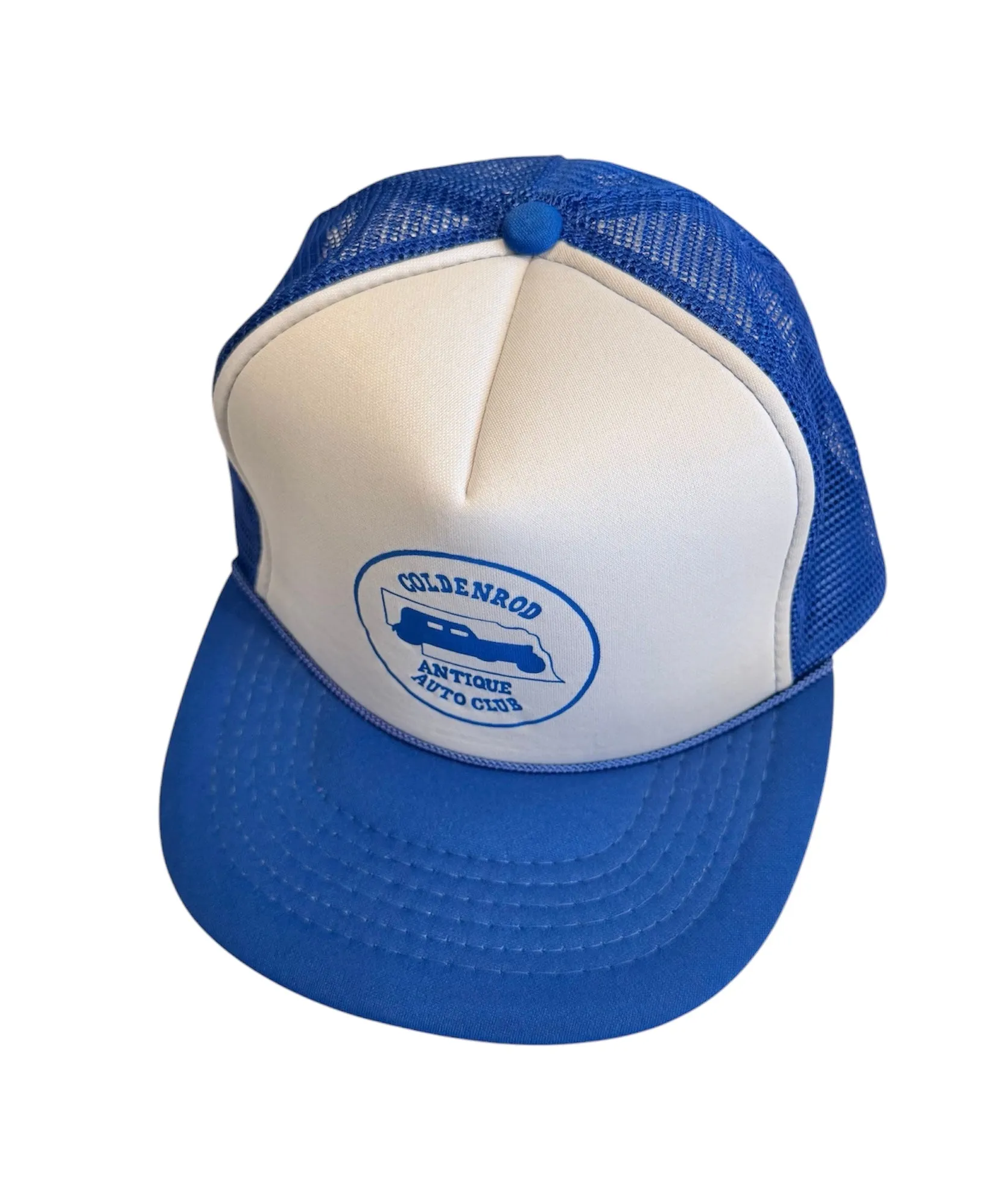 Vintage Blue & White Goldenrod Trucker Hat