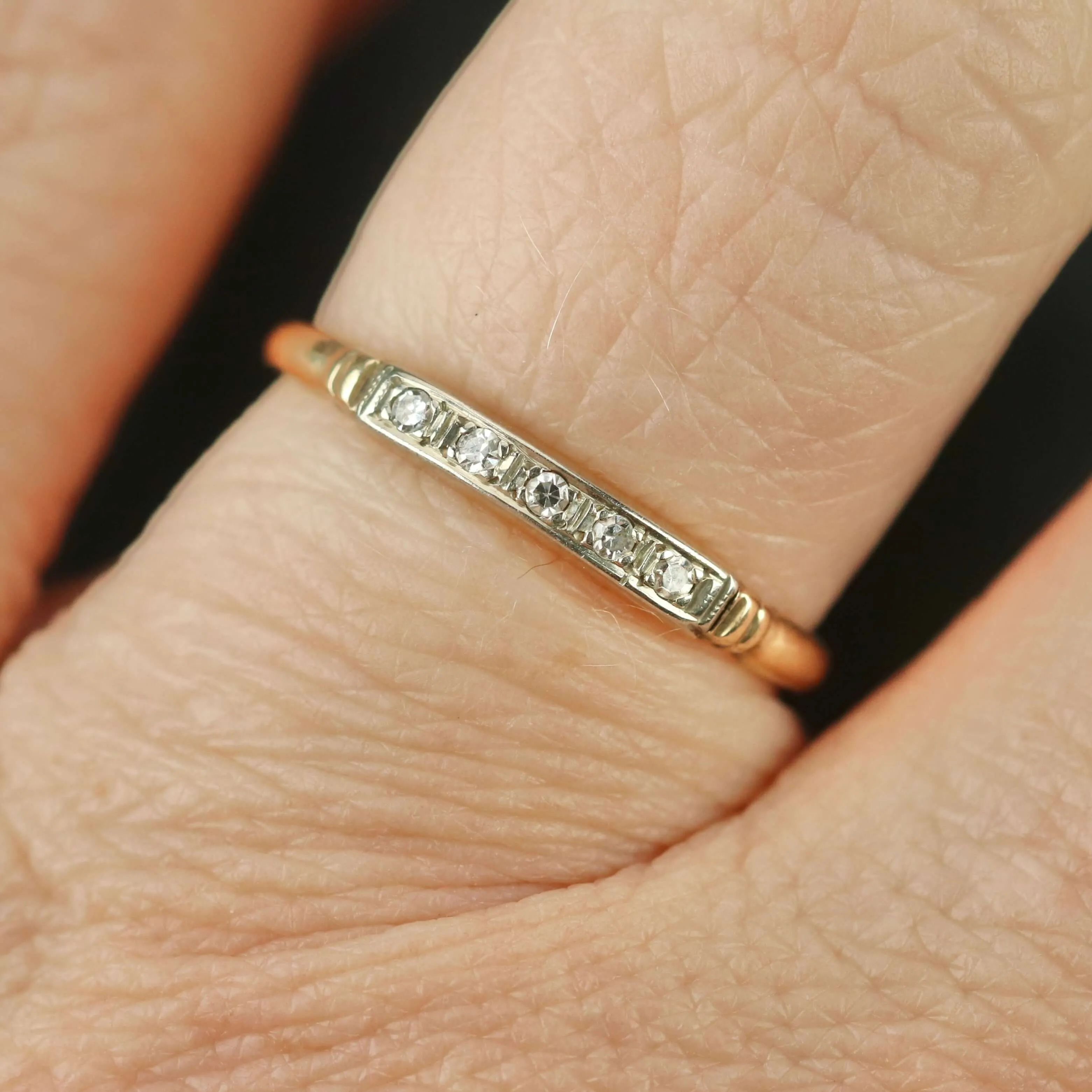 Vintage diamond 14k yellow gold band