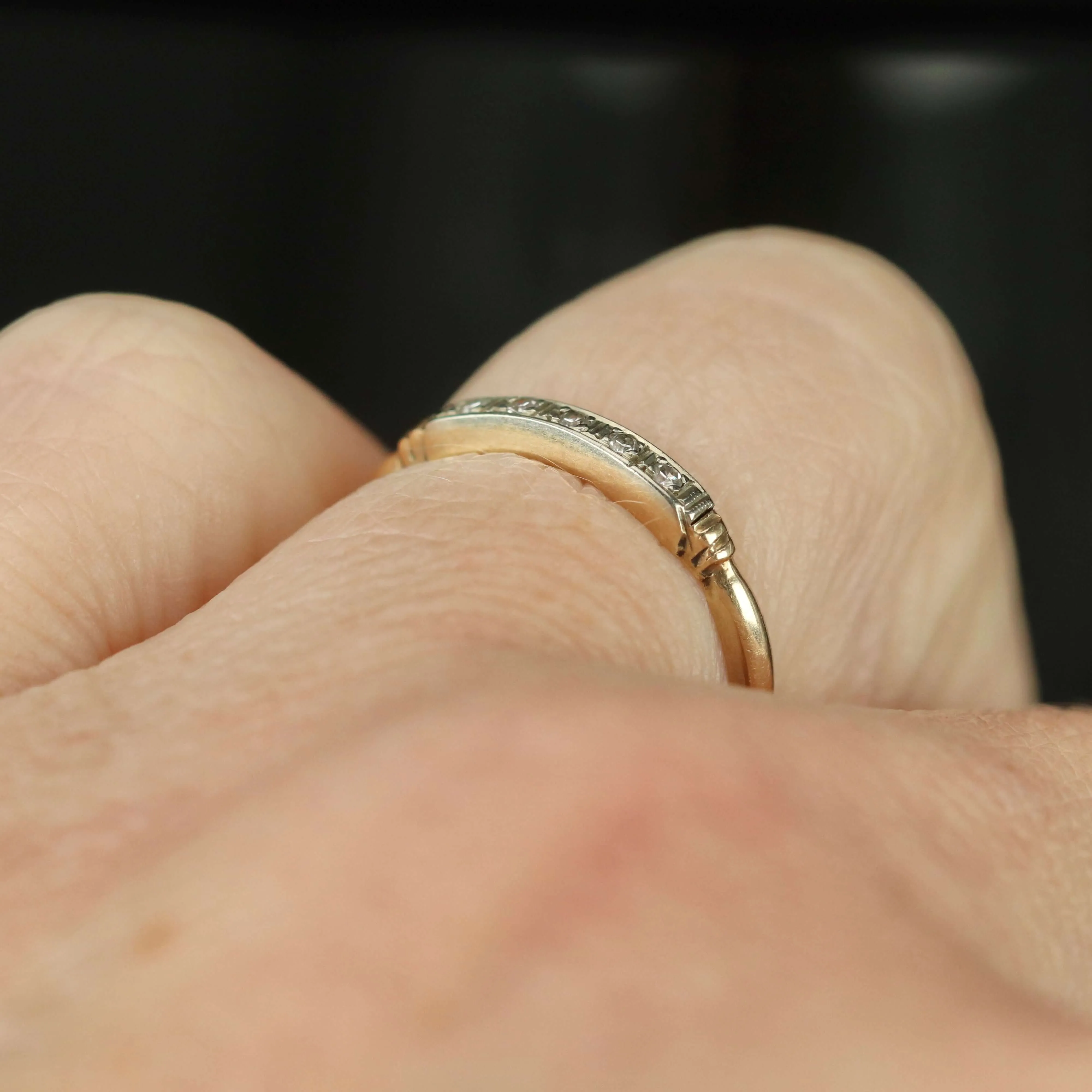 Vintage diamond 14k yellow gold band