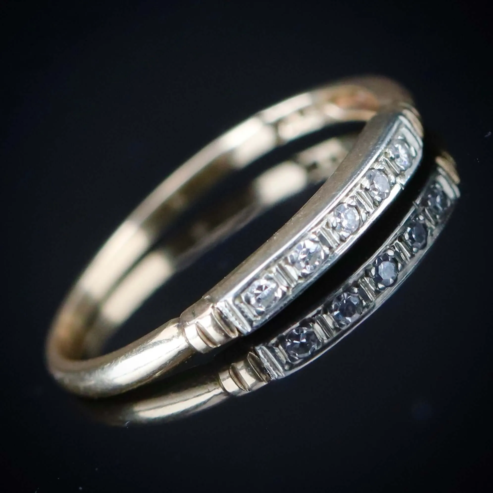 Vintage diamond 14k yellow gold band