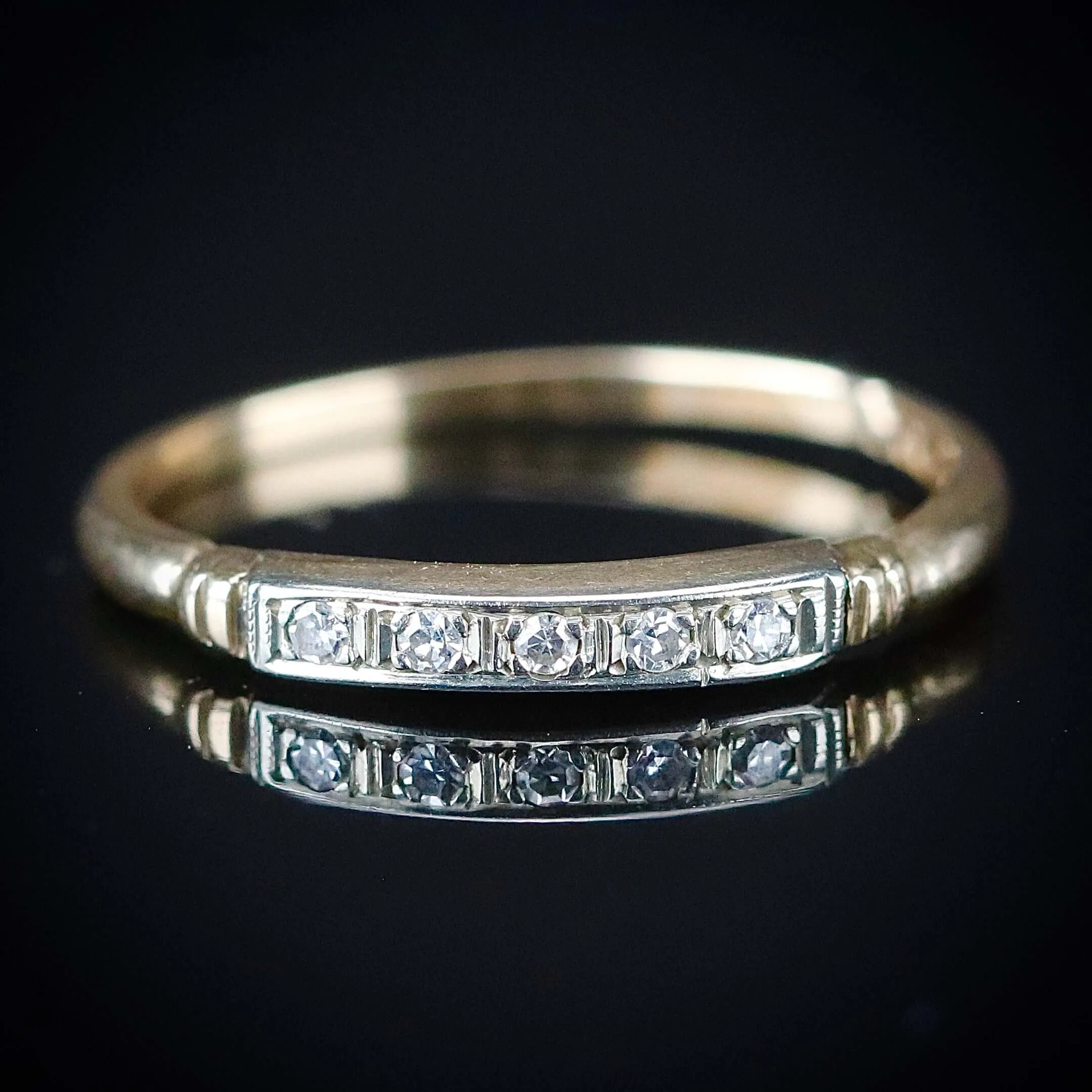 Vintage diamond 14k yellow gold band