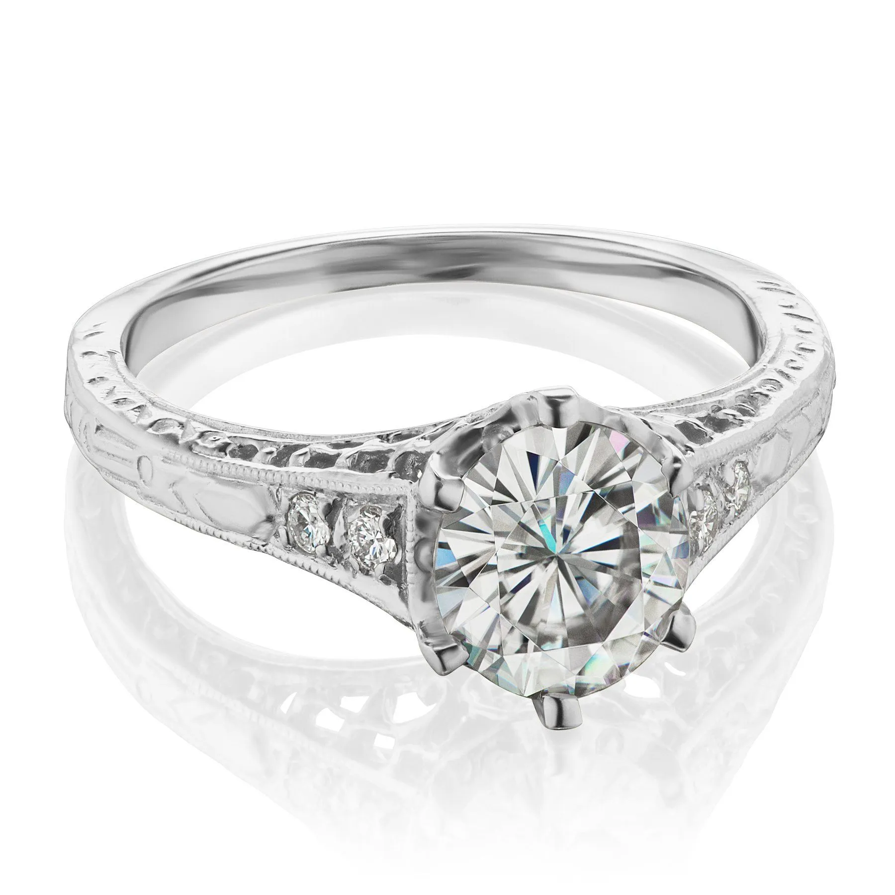 Vintage Moissanite Engagement Ring
