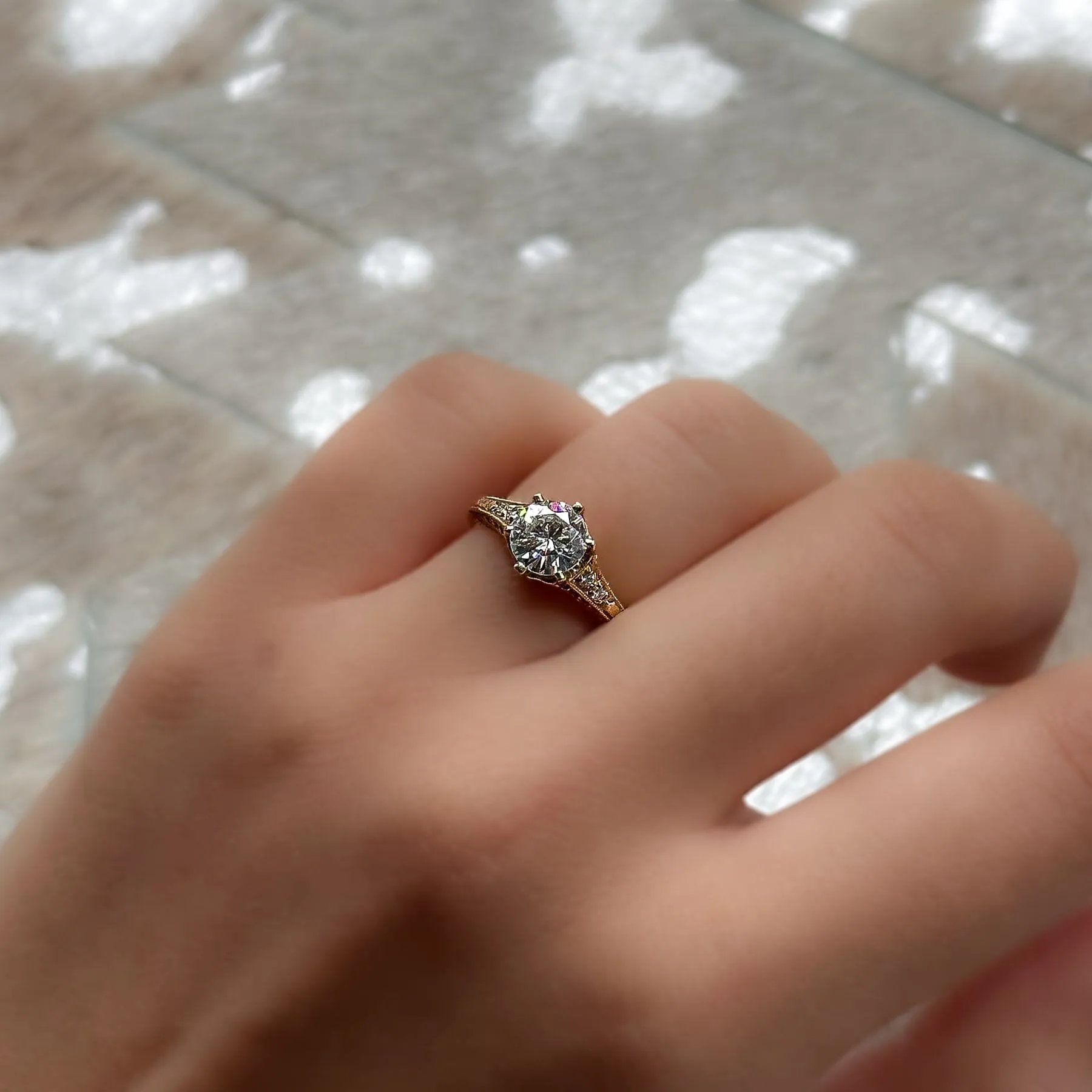 Vintage Moissanite Engagement Ring