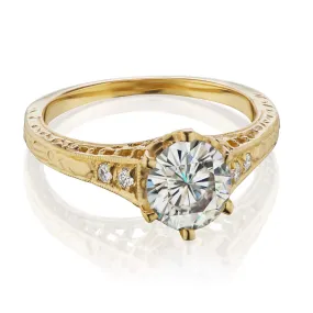 Vintage Moissanite Engagement Ring