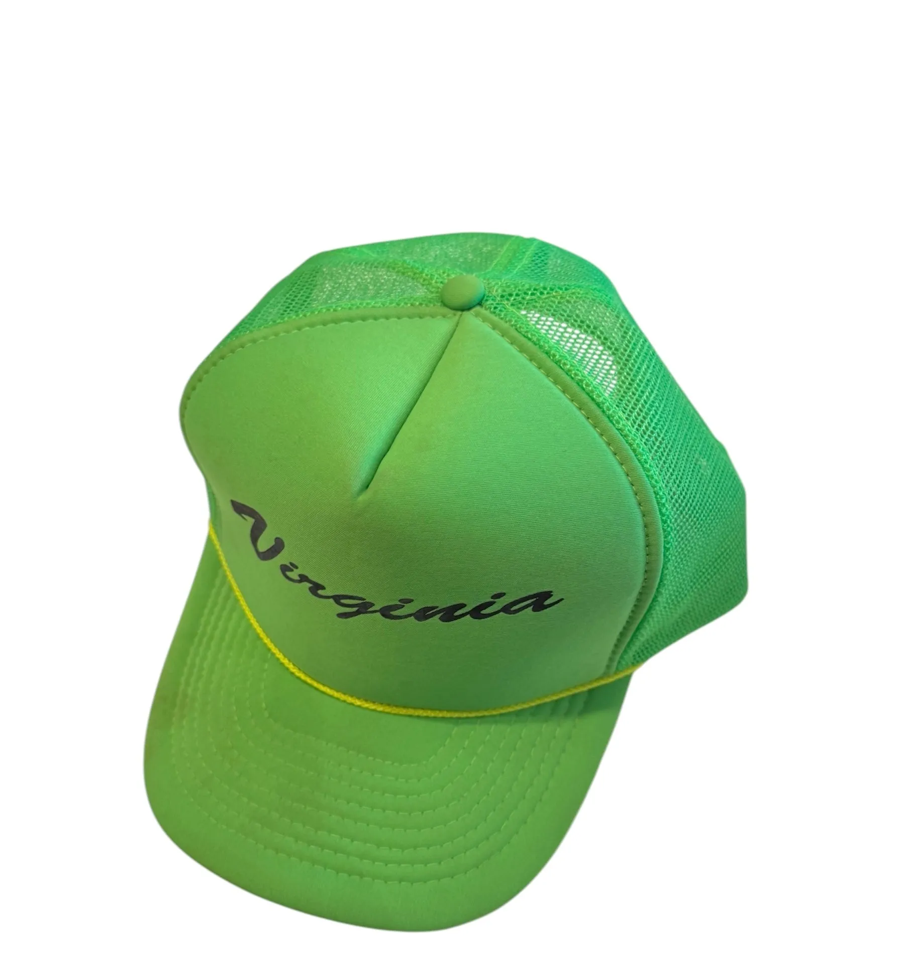 Vintage Neon Green Virginia Trucker Hat