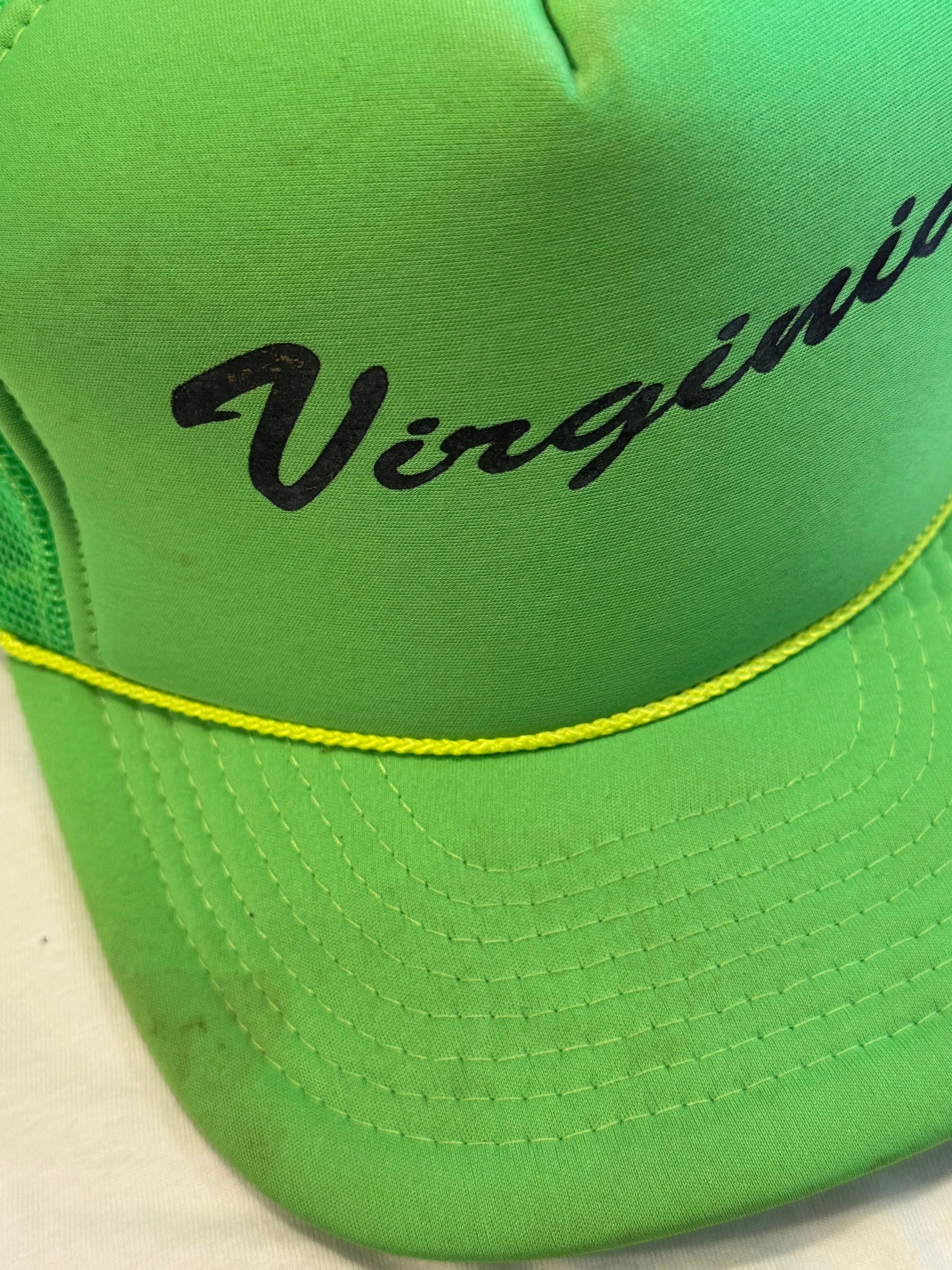 Vintage Neon Green Virginia Trucker Hat