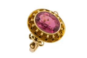Vintage pink tourmaline ring in 14 carat gold