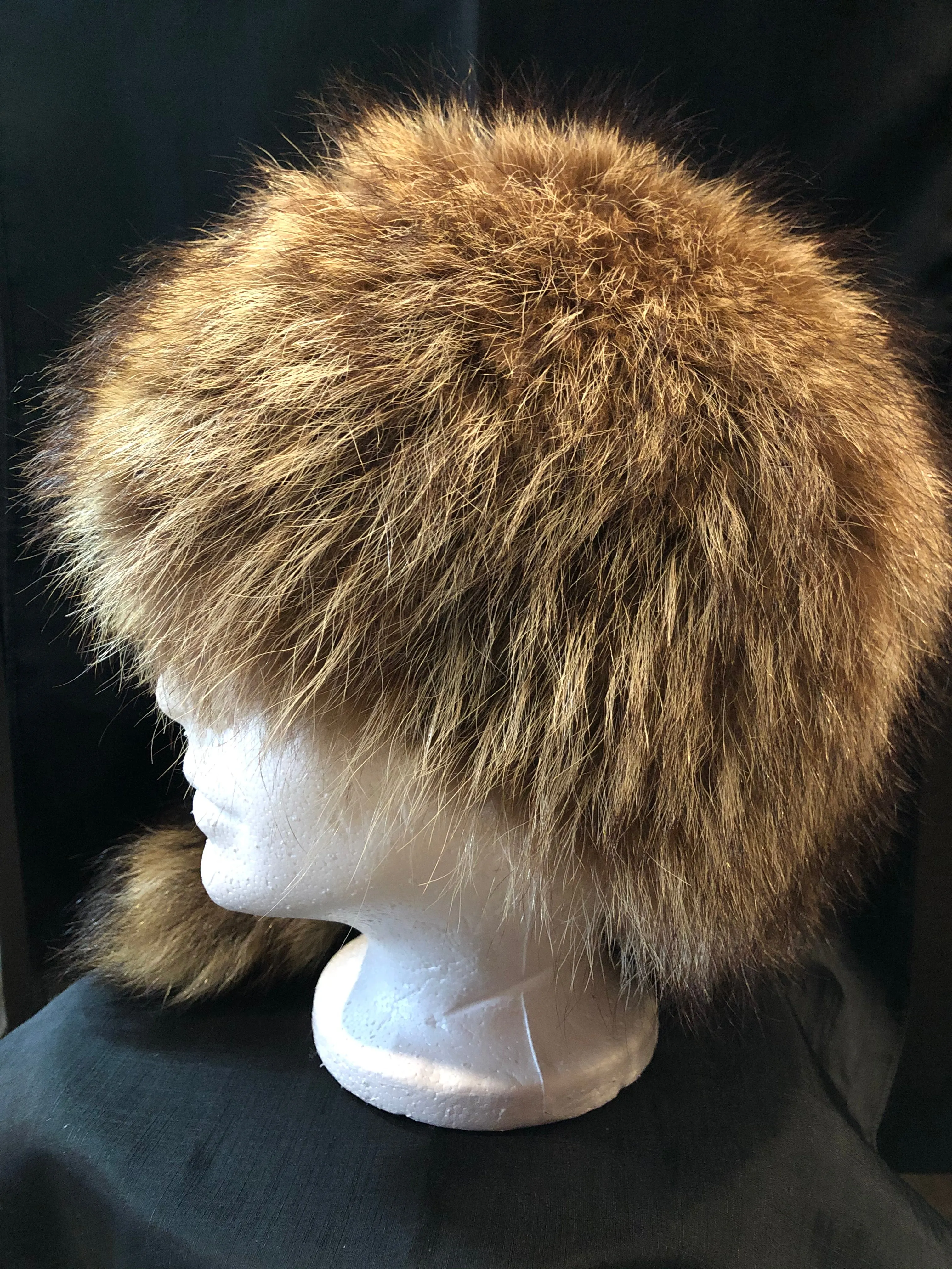 Vintage Raccoon Hat with Tail, SOLD