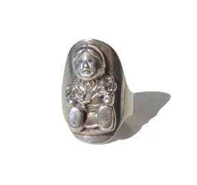 Vintage Storyteller Ring Carol Felley Sterling Silver Southwestern Sz 6