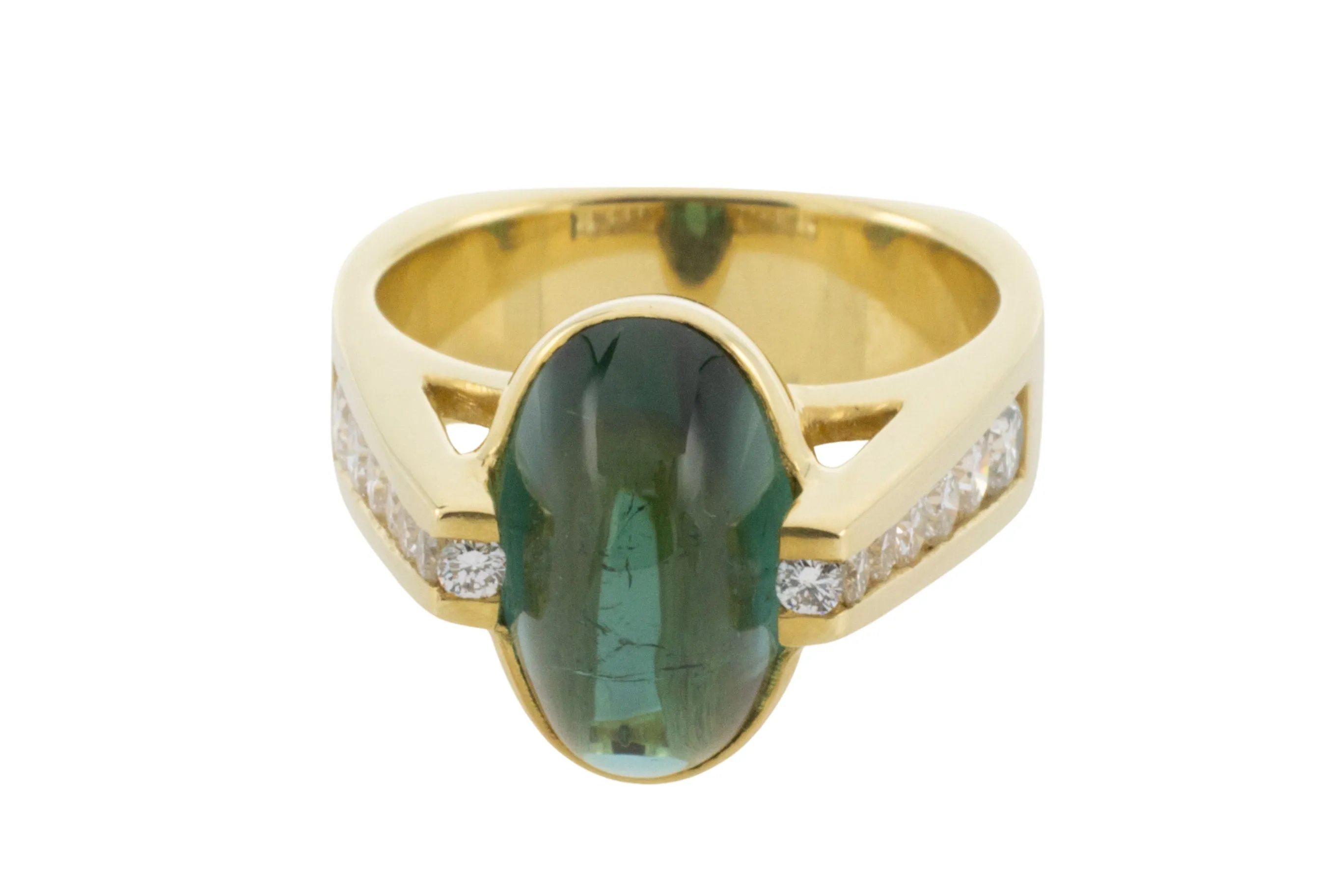Vintage tourmaline and diamond ring in 18 carat gold