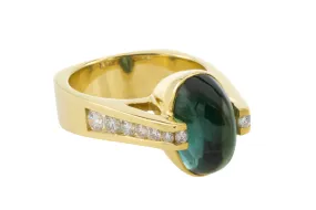 Vintage tourmaline and diamond ring in 18 carat gold