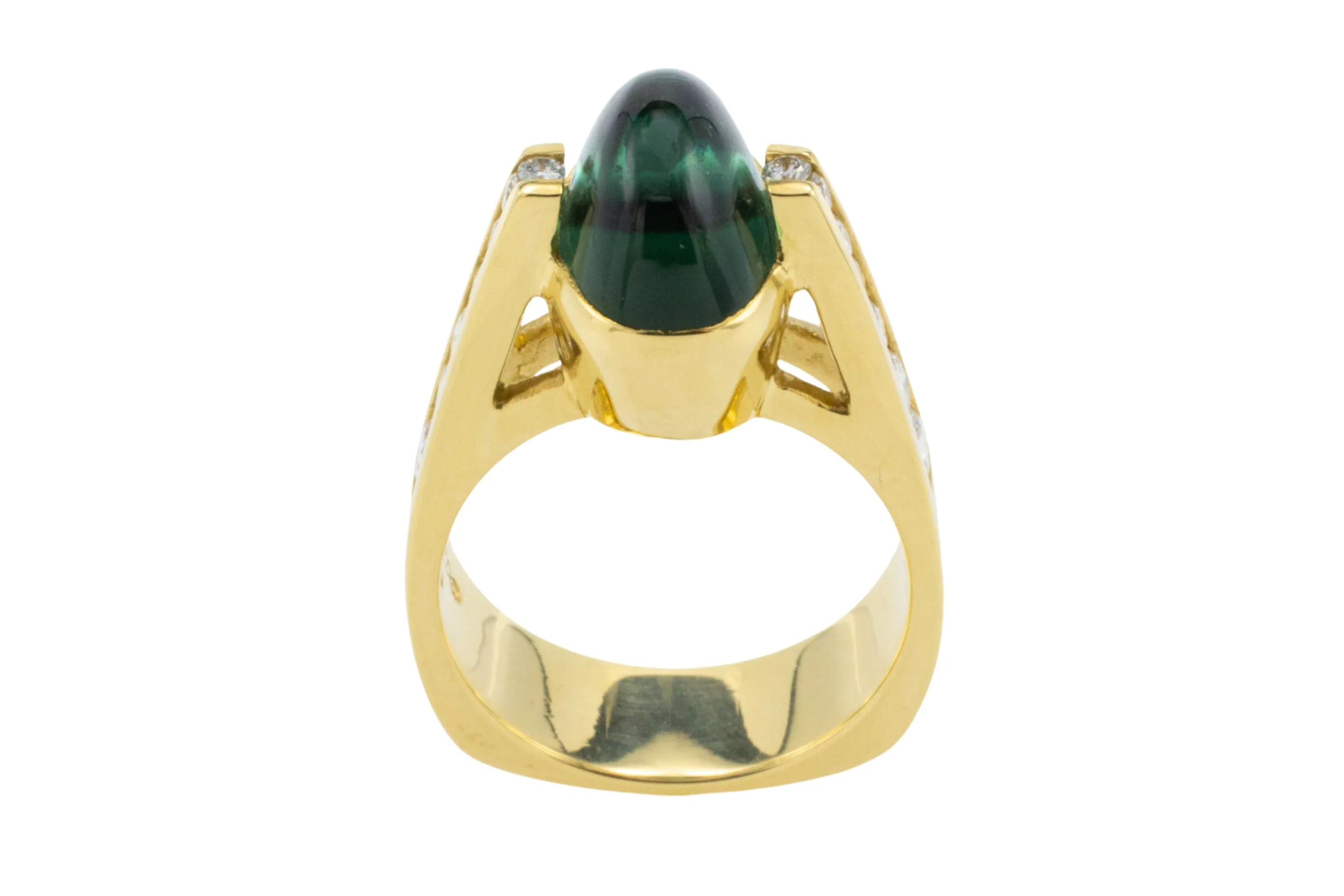 Vintage tourmaline and diamond ring in 18 carat gold