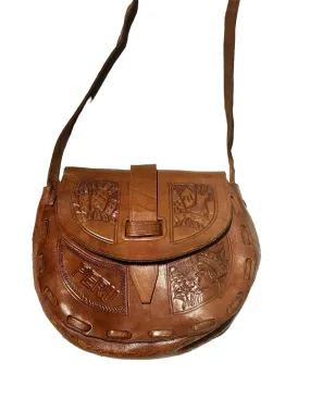 Vintage Western Tooled Leather Bag - Peru