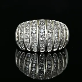 Vintage White Gold Diamond Dome Cocktail Ring