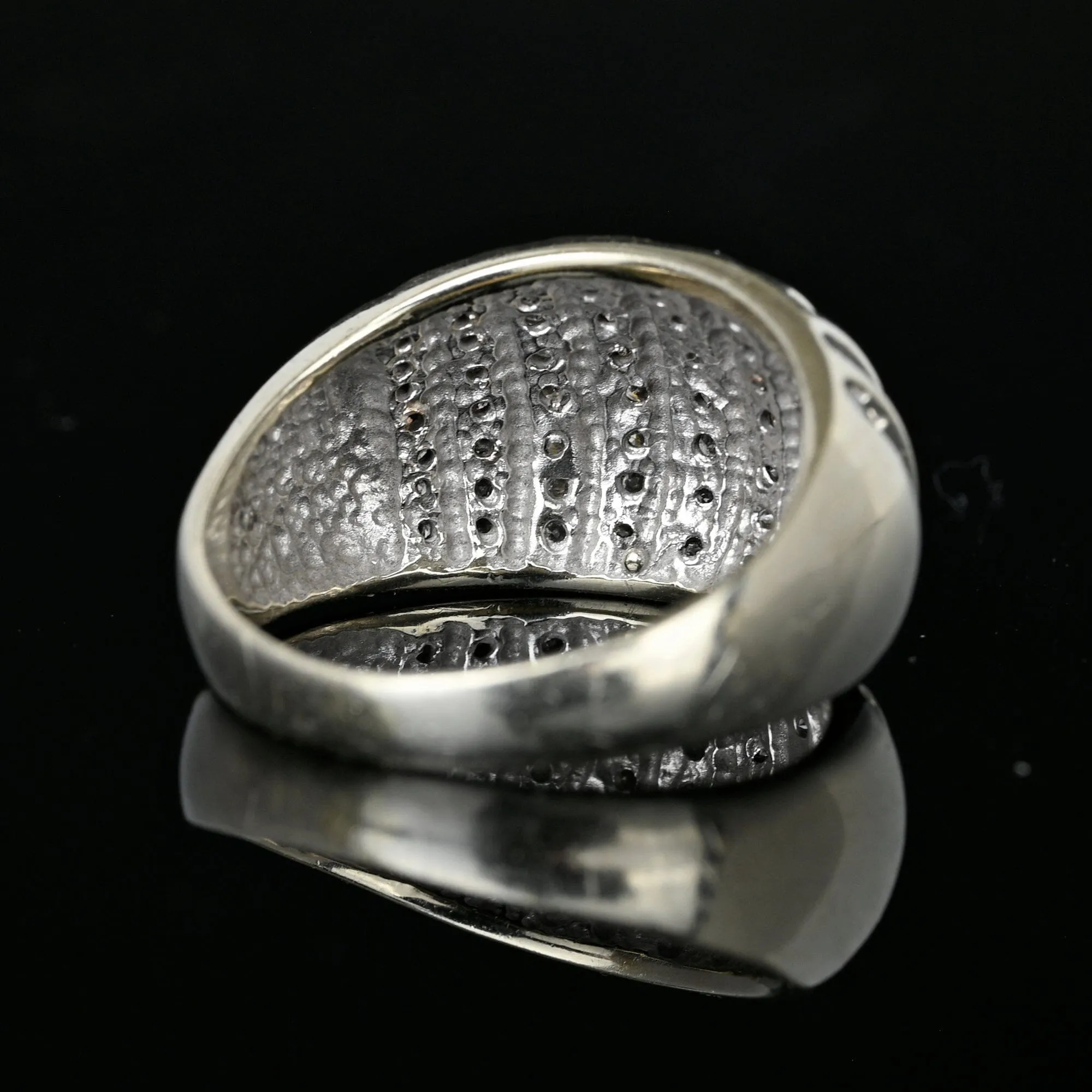 Vintage White Gold Diamond Dome Cocktail Ring