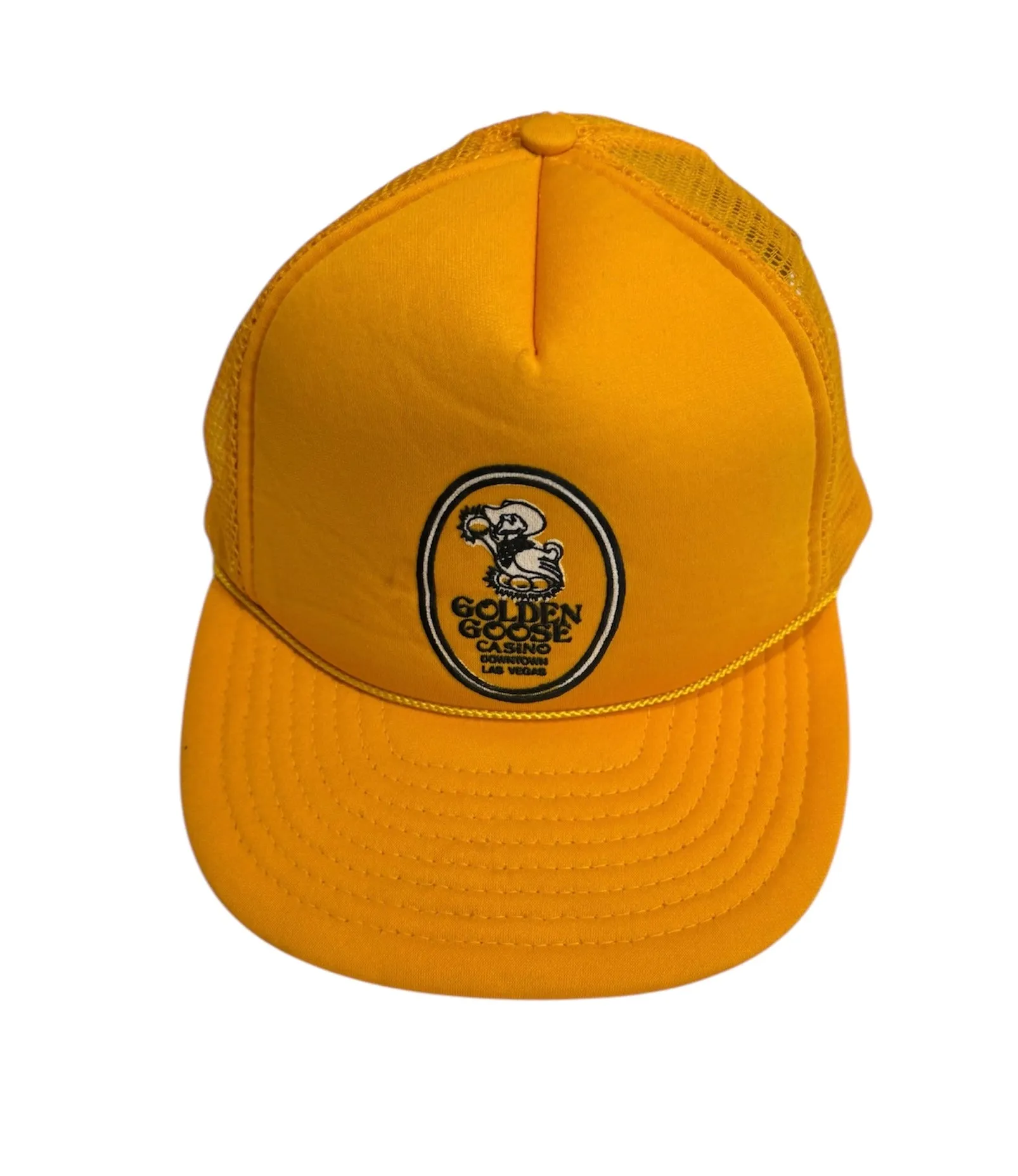 Vintage Yellow Golden Goose Casino Trucker Hat