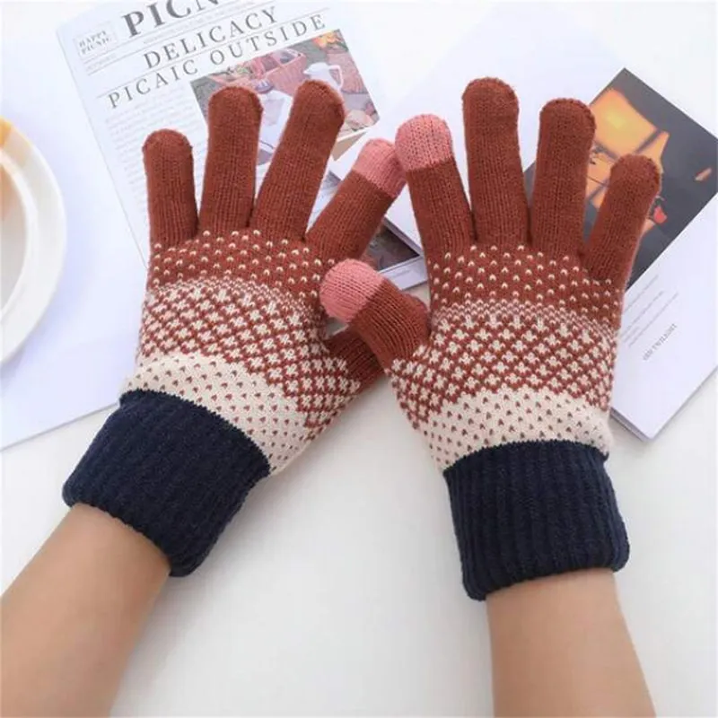 Warm Colour Block Gloves