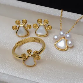 Wholesale Lovely Cat Claws DIY Pearl Jewelry Settings