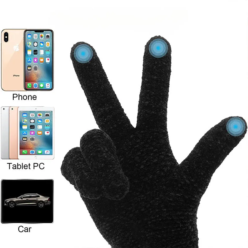 Wholesale Touch Screen Gloves Winter Outdoor Cold-proof Warm Knitted Gloves