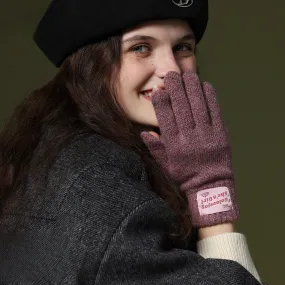Wholesale Winter Warm Wool Touch Screen Knitted Thickened Gloves