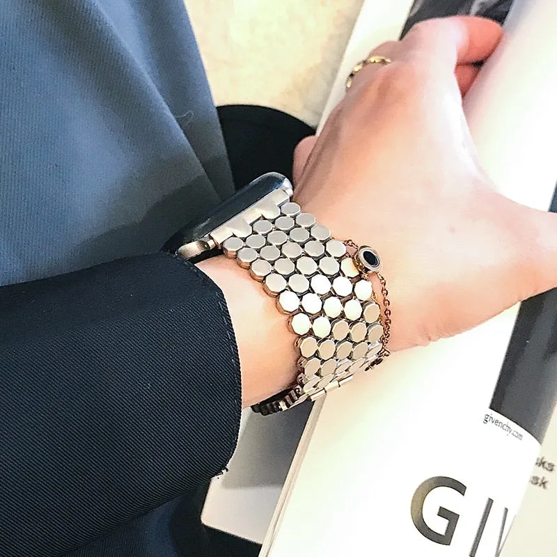 women apple watch gold band