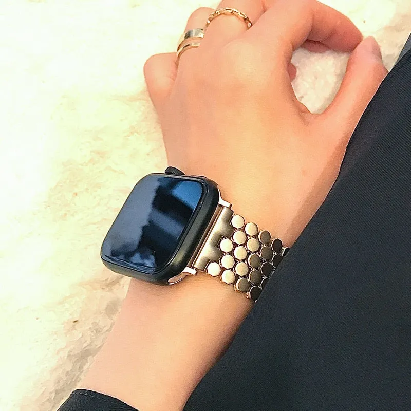 women apple watch gold band