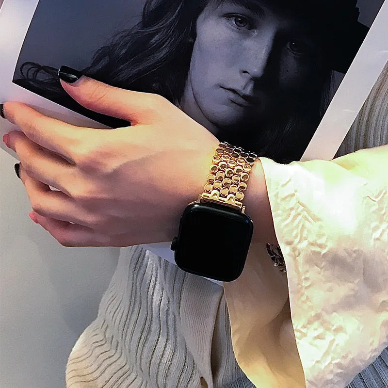 women apple watch gold band