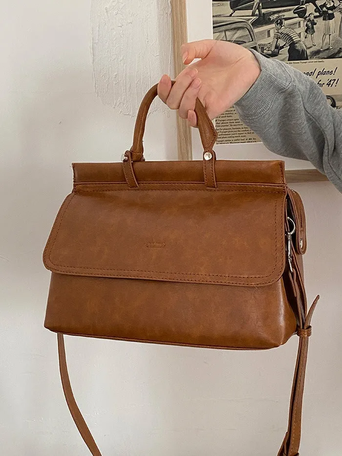 Women's Leather Retro Large Capacity Trendy Bag