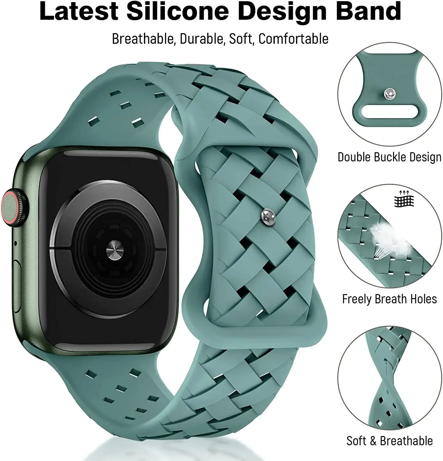 Woven Silicone Apple Watch Band