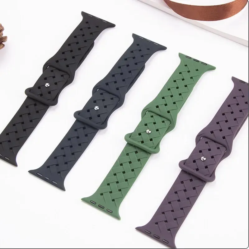 Woven Silicone Apple Watch Band