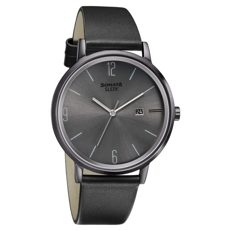 WW2451 Sonata Sleek Date Leather Belt Watch 7131NL03