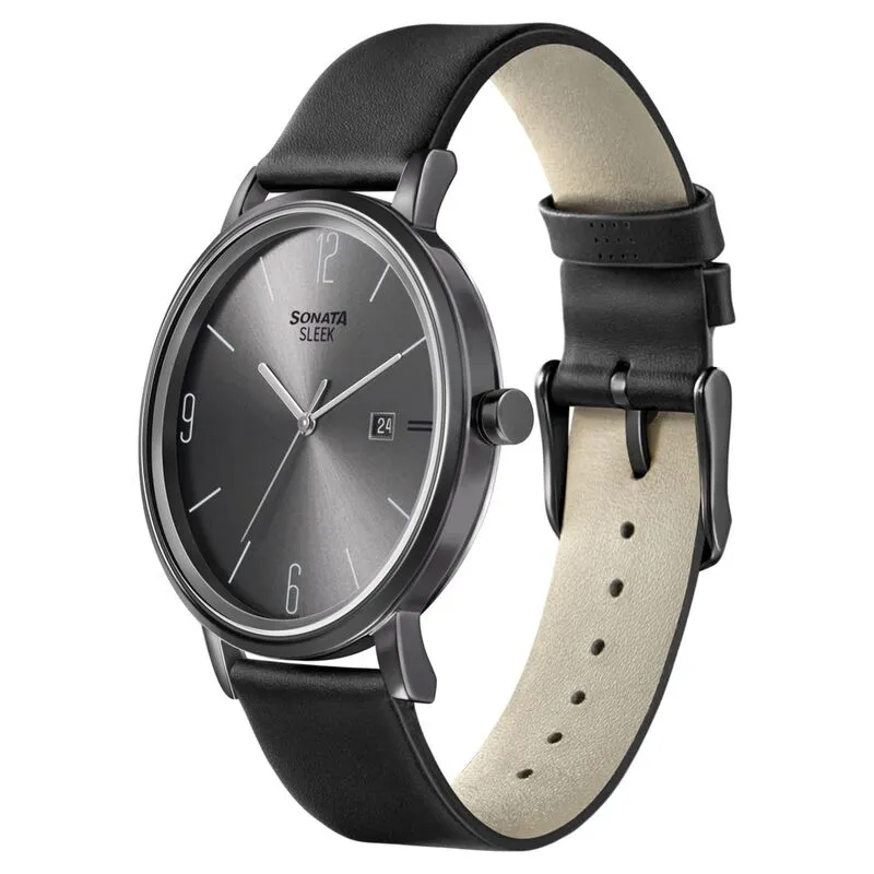 WW2451 Sonata Sleek Date Leather Belt Watch 7131NL03