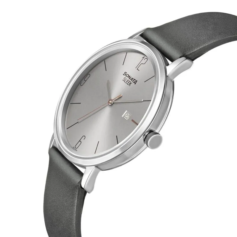 WW2454 Sonata Sleek Date Leather Belt Watch 7131SL03