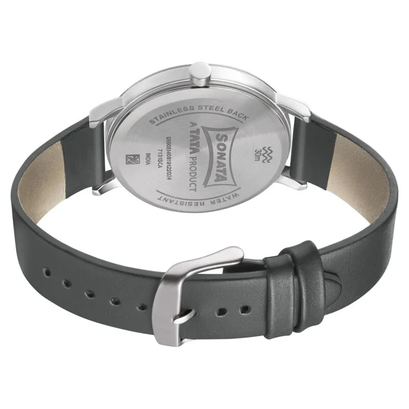 WW2454 Sonata Sleek Date Leather Belt Watch 7131SL03