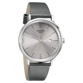 WW2454 Sonata Sleek Date Leather Belt Watch 7131SL03