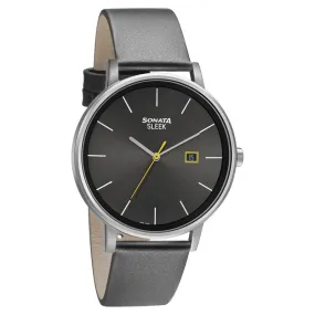 WW2456 Sonata Sleek Date Leather Belt Watch 7131SL05