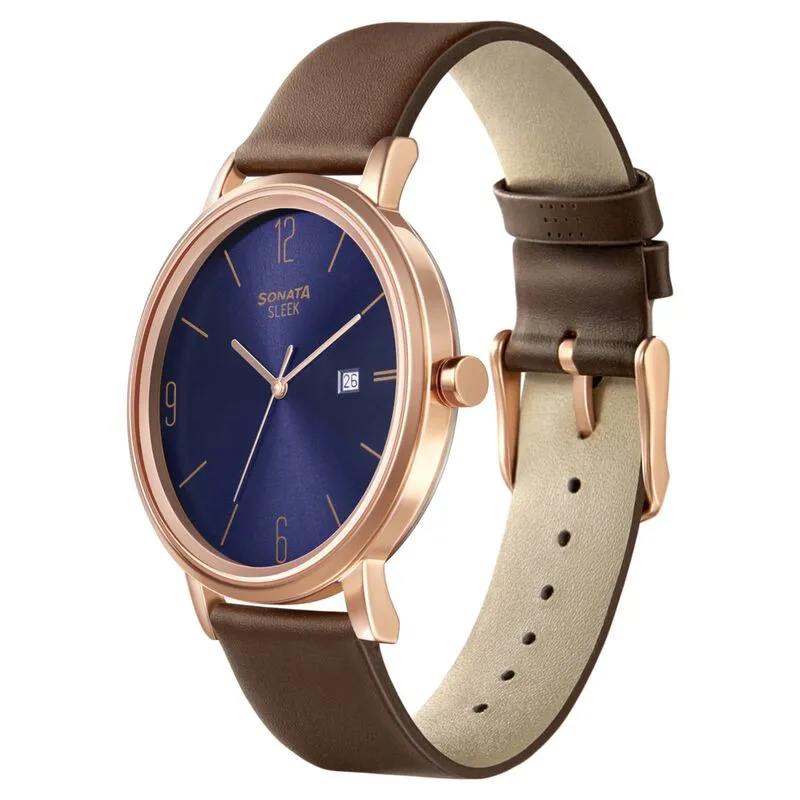 WW2458 Sonata Sleek Date Leather Belt Watch 7131WL03