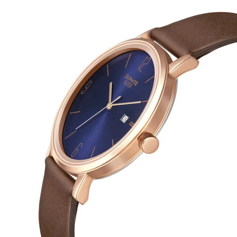WW2458 Sonata Sleek Date Leather Belt Watch 7131WL03
