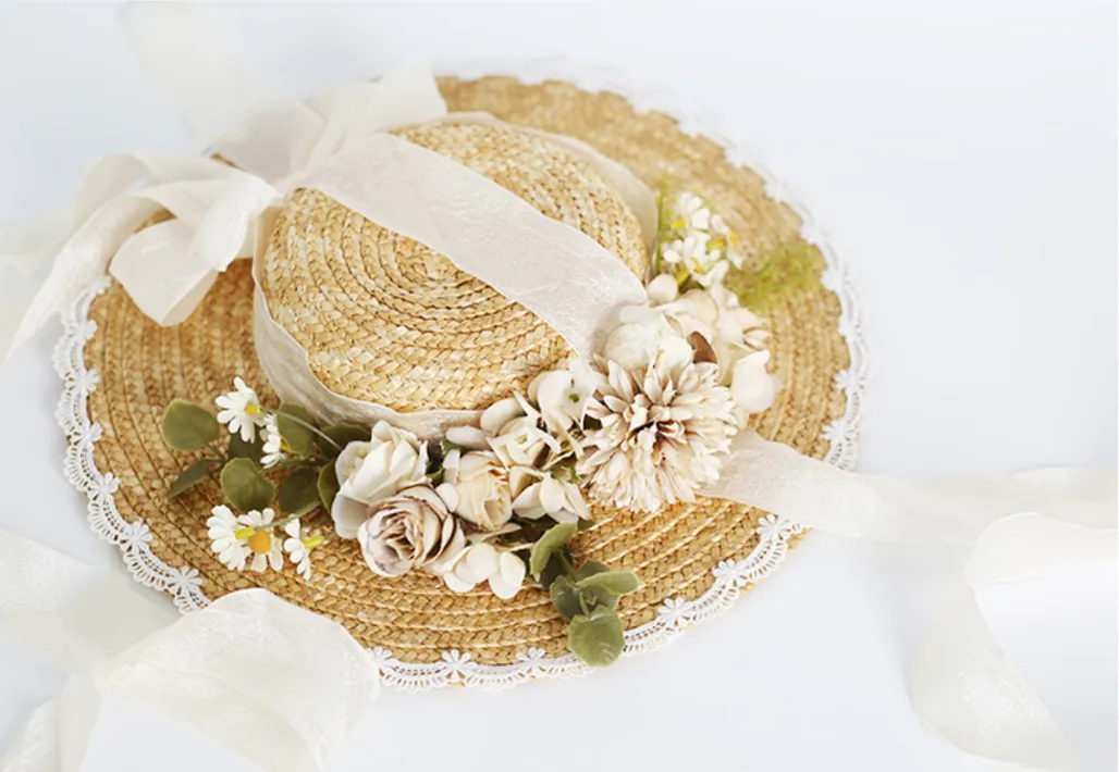 Xiaogui~Elegant Lolita Flower Bow Lace Sunhat