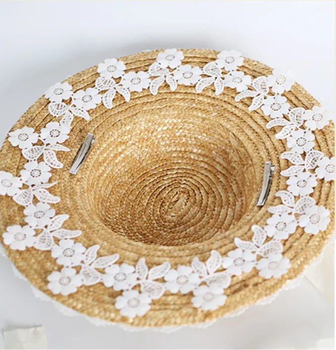 Xiaogui~Elegant Lolita Flower Bow Lace Sunhat