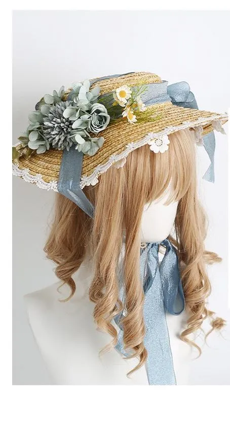 Xiaogui~Elegant Lolita Flower Bow Lace Sunhat