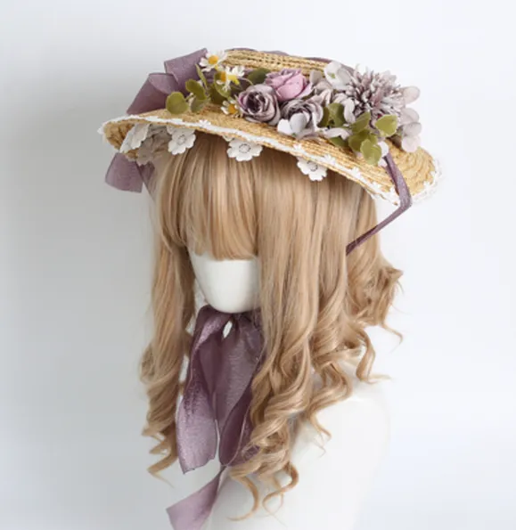 Xiaogui~Elegant Lolita Flower Bow Lace Sunhat