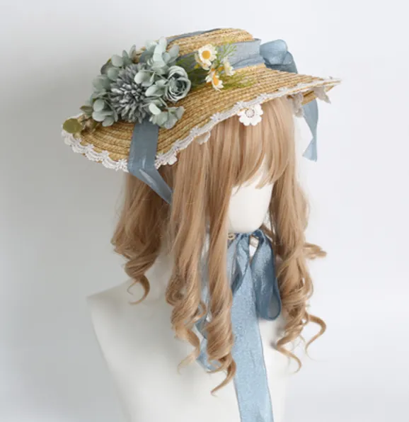 Xiaogui~Elegant Lolita Flower Bow Lace Sunhat