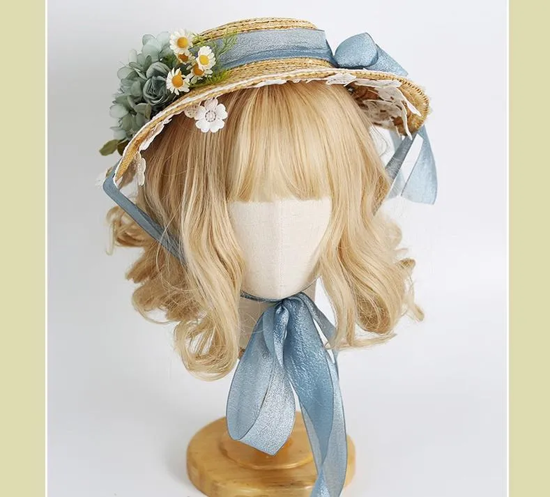 Xiaogui~Elegant Lolita Flower Bow Lace Sunhat