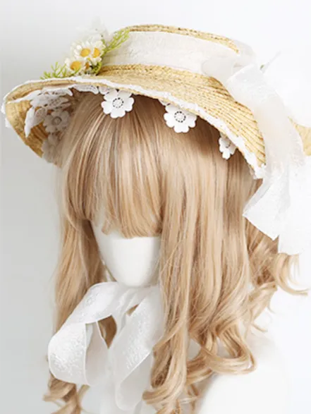 Xiaogui~Elegant Lolita Flower Bow Lace Sunhat