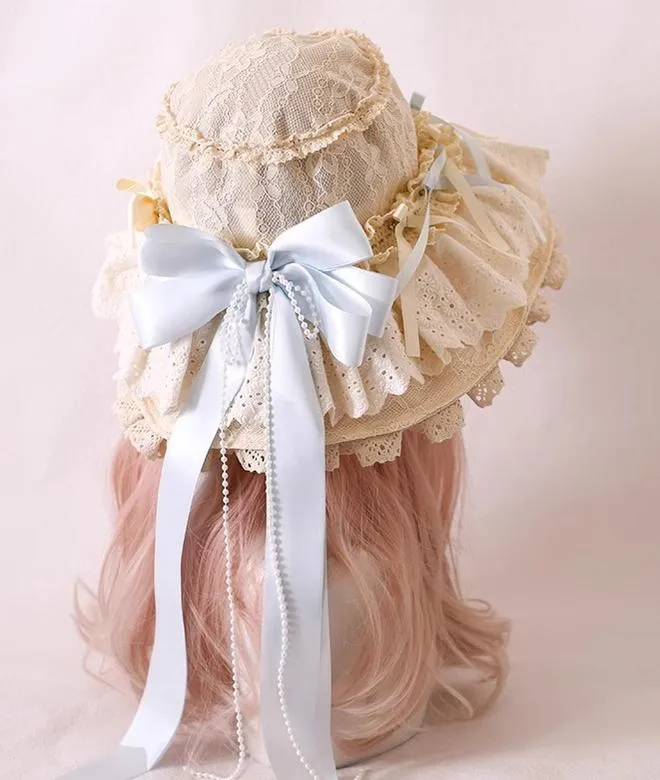 Xiaogui~Elegant Lolita Sunshade Hat Floral Bow Hats