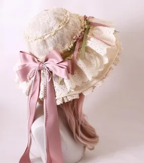 Xiaogui~Elegant Lolita Sunshade Hat Floral Bow Hats