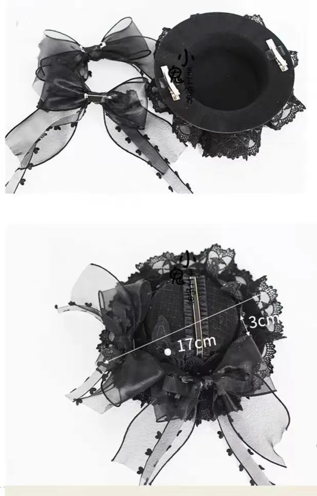 xiaogui~Vintage Lolita Tea Party Lace Top Hat